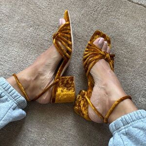 Loeffler Randall Women's Velvet Sandals - Gold